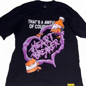 Black Graphic Tee - Heart Breaker Design